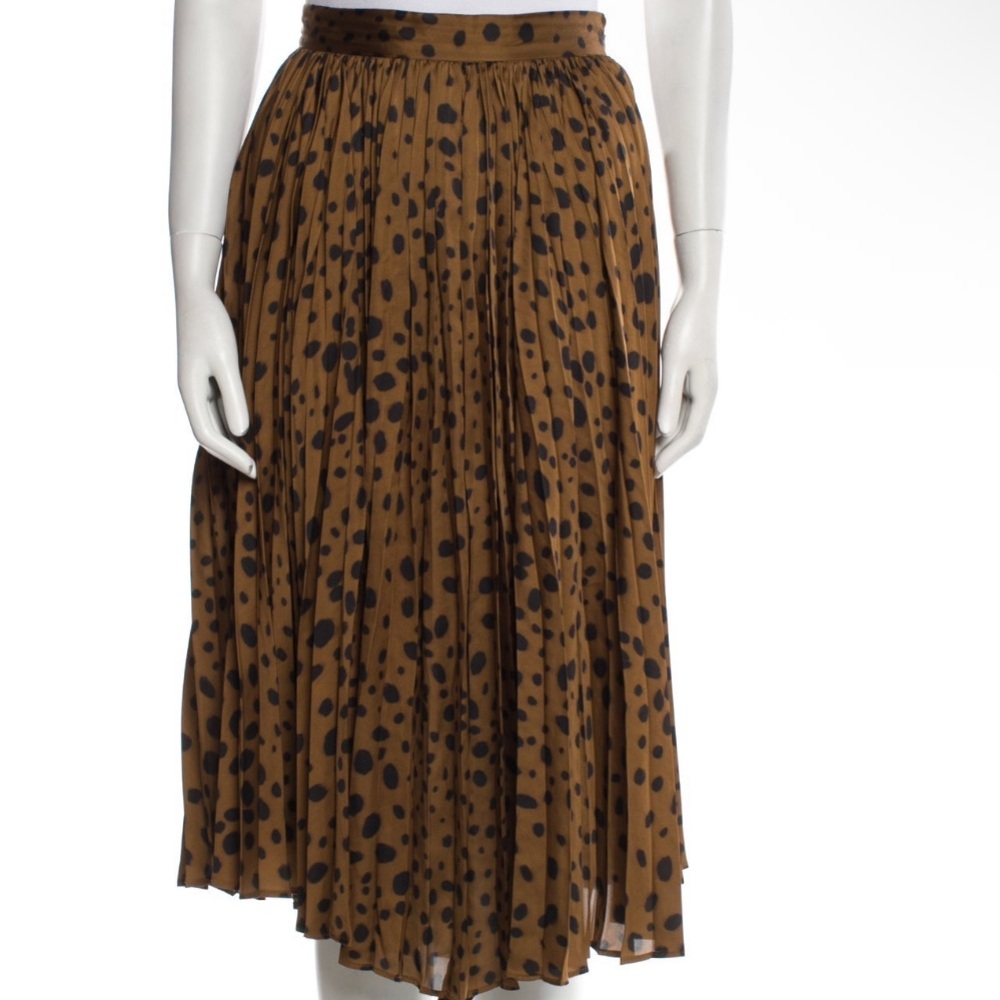 LPA Brown and Black Polka Dot Midi Skirt